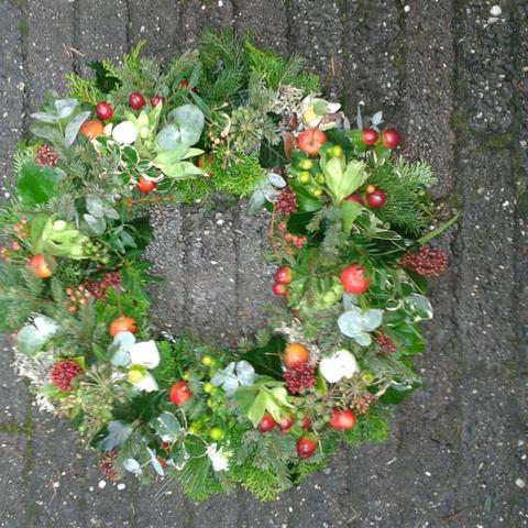 Kersttaart/kerstkrans maken