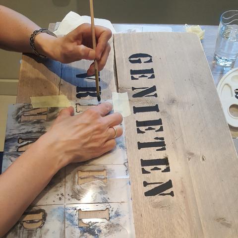 Workshop steigerhouten koffieplateau