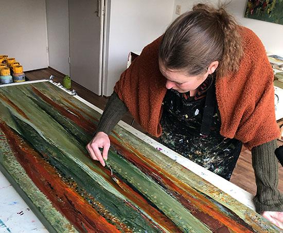 Workshop ‘abstract schilderen’ – werken met paletmes — foto 2