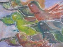Schilderen met acrylverf, spons en paletmes — foto 1