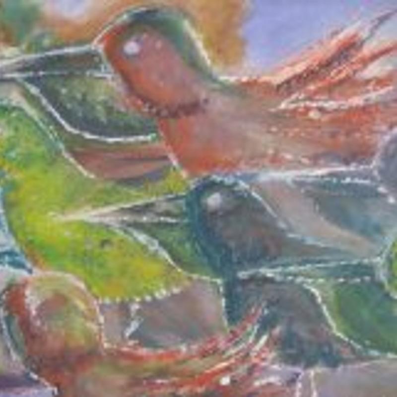 Schilderen met acrylverf, spons en paletmes