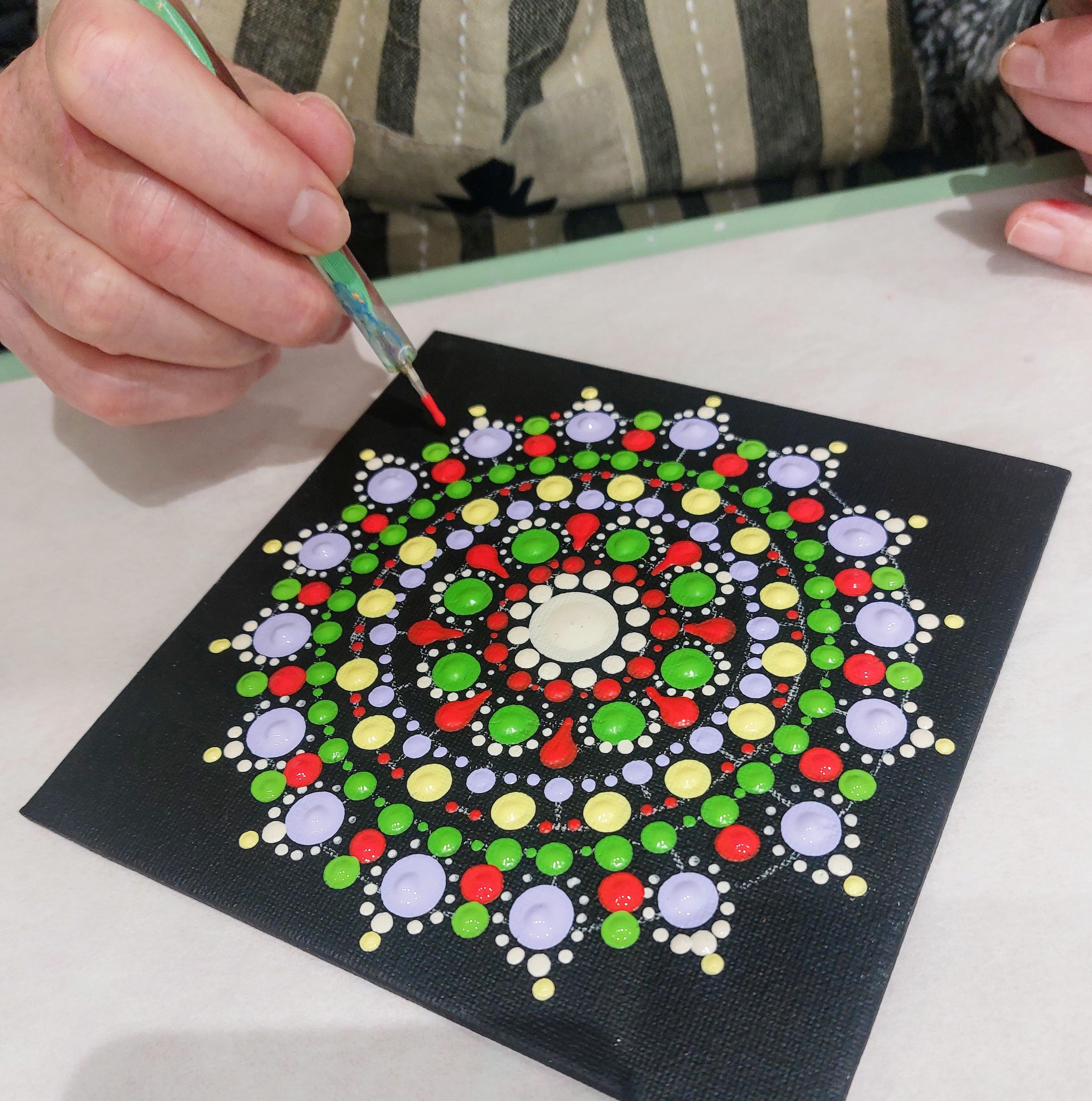 Dotpaint workshop Mandala op canvas — foto 4