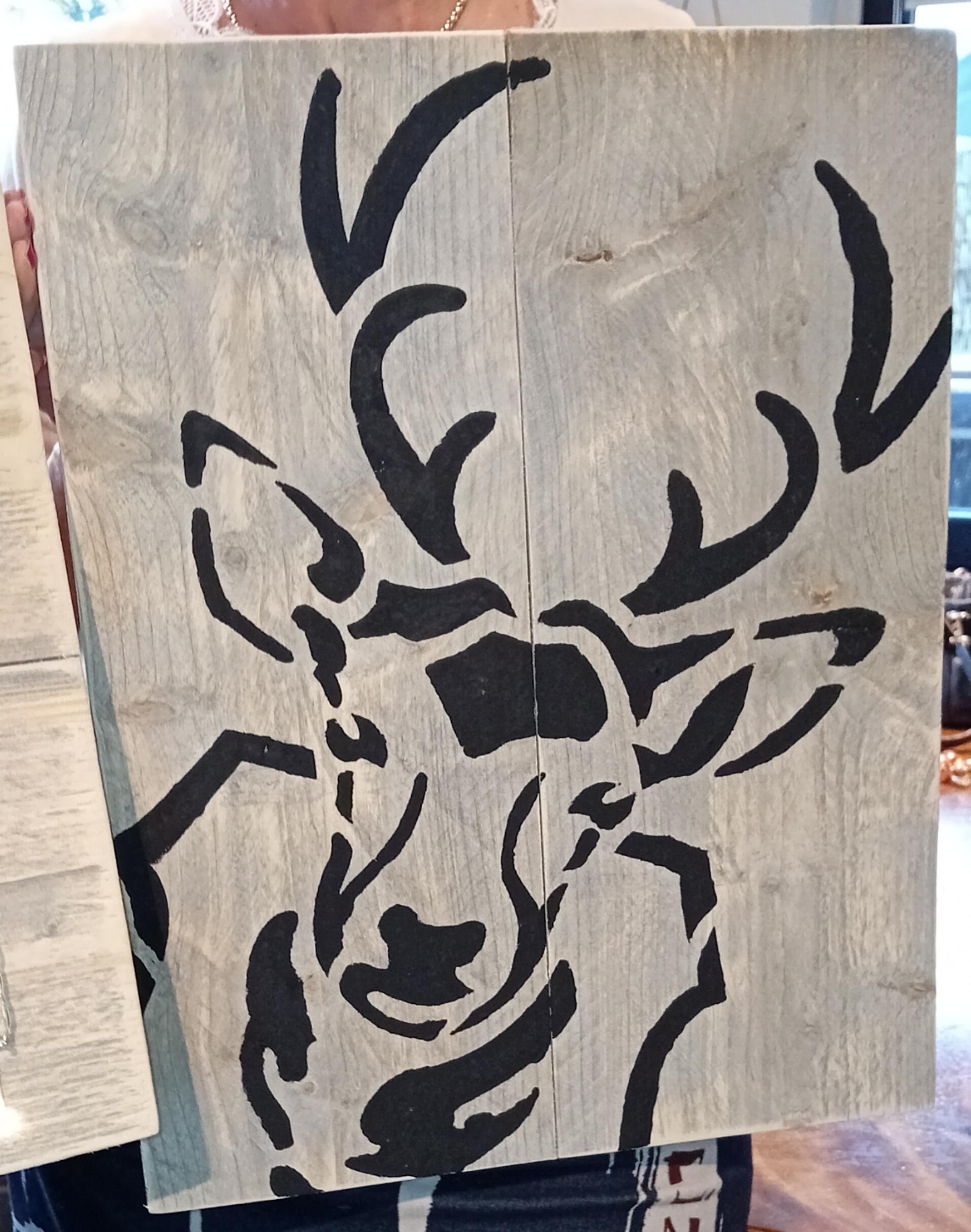 Workshop Steigerhouten schilderij Hert — foto 3