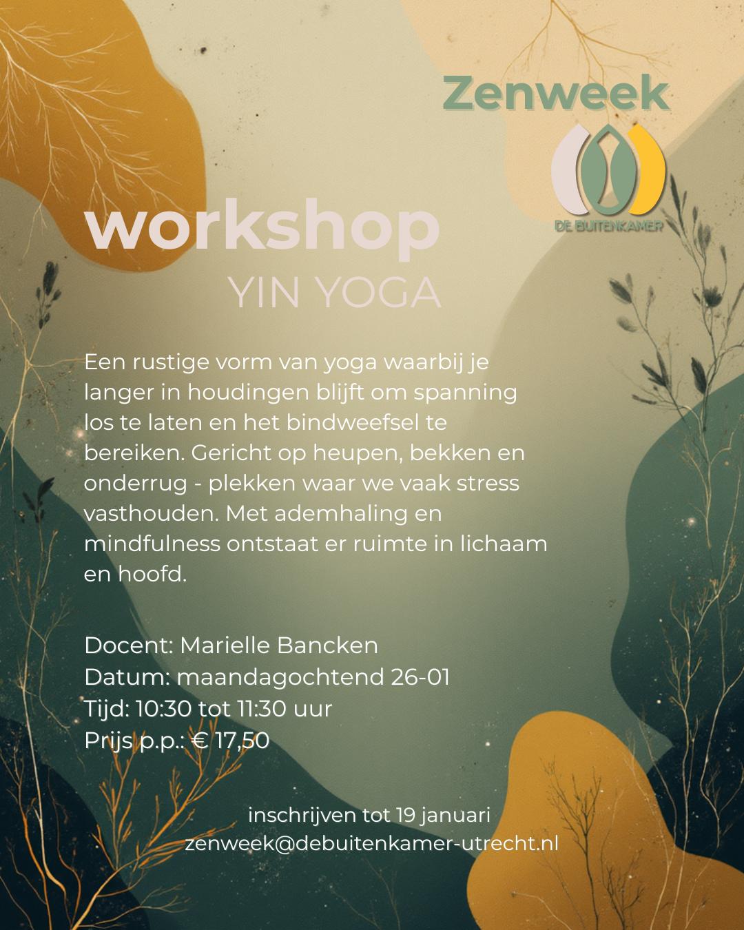 Yin yoga - Zenweek De Buitenkamer — foto 2