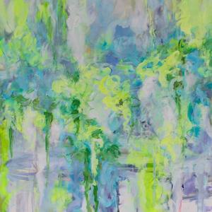 Schilder de lente met textuurmaterialen