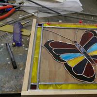 Glas in lood bij theetuin & atelier the twins